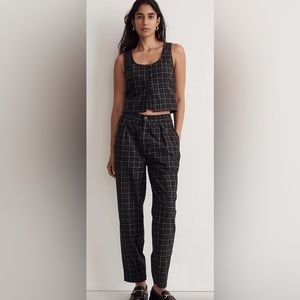 Madewell Corduroy Plaid Pull-On Tapered Pants - Size Small